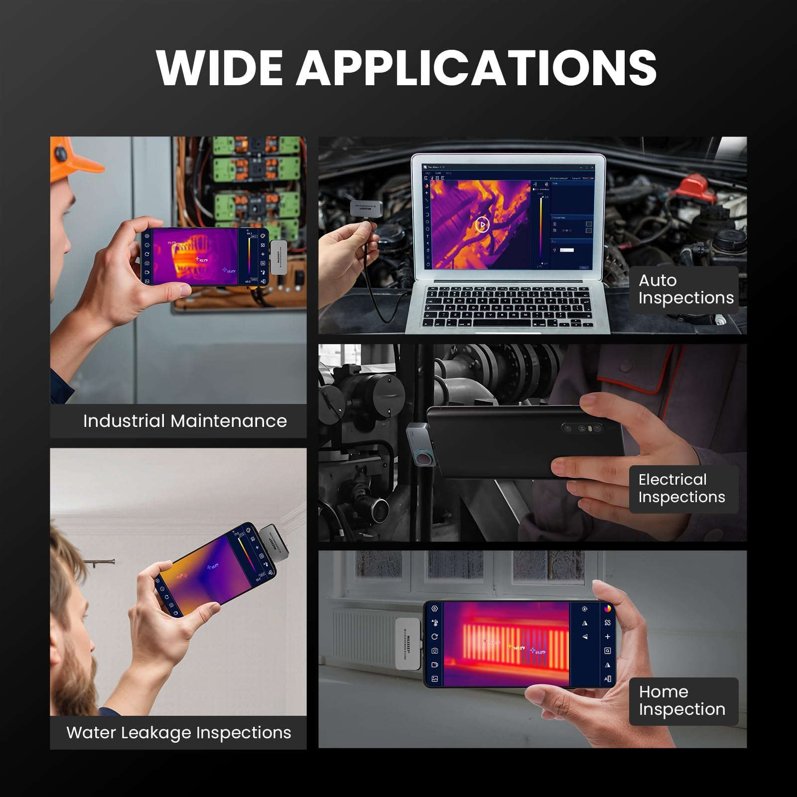 MiLESEEY TR256i Wärmebildkamera Android Type-C, 20g Vollmetallgehäuse Thermal Camera, Messbereich -15°C~600°C, 25Hz 256x192 Auflösung, 3 Wärmemessungen & 6 Anpassbare Paletten,für Phone, Computer
