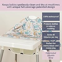 Vista 2 de Babero de Manga Larga para Bebé - Baberos a Prueba de Desastres para Bebés - Ajustable, Impermeable y con Accesorio para Silla/Mesa Alta