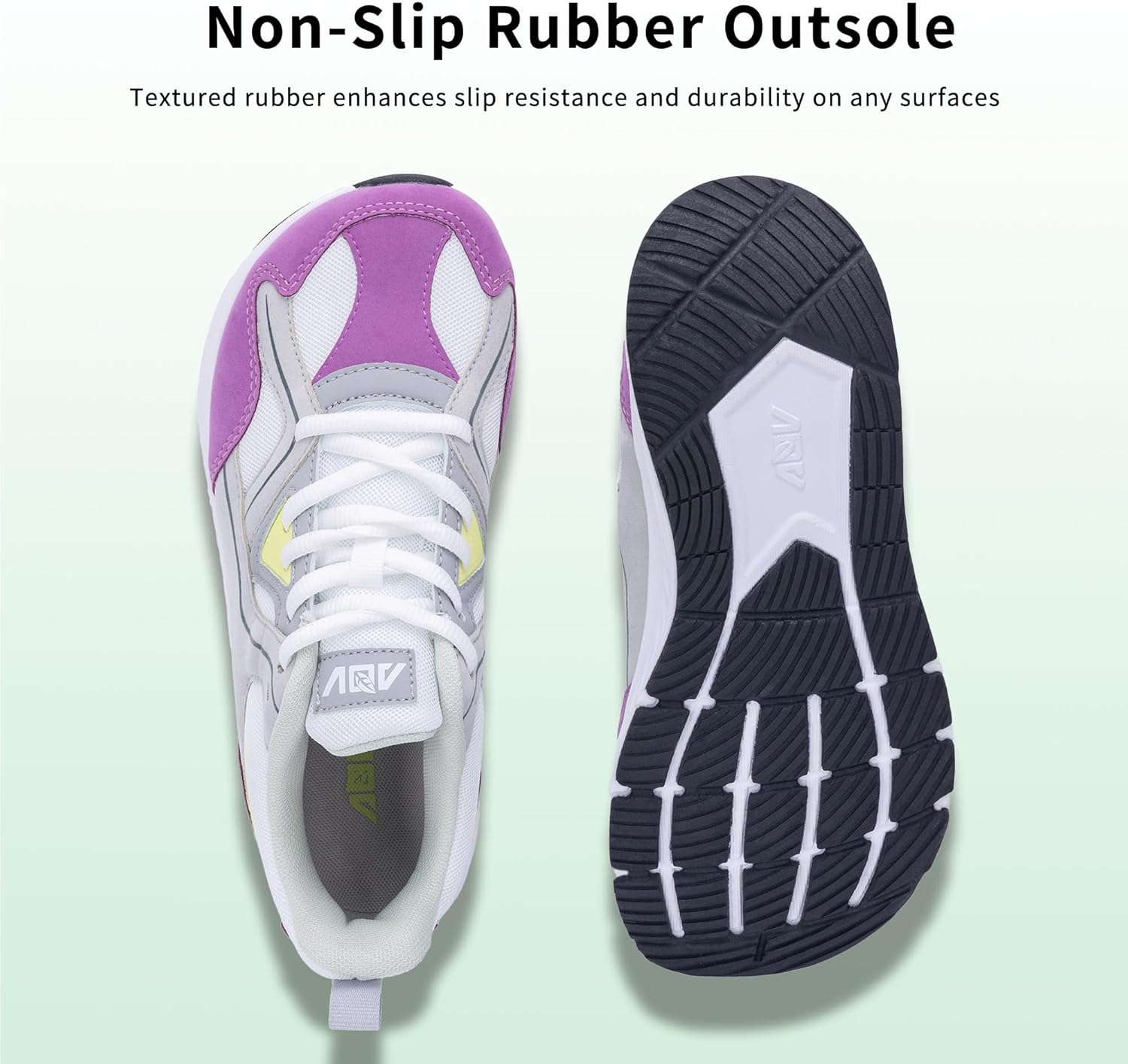 Wide Toe Box Shoes Women Arch Support Walking Sneakers Orthotic Tennis Shoes for Plantar Fasciitis Bunions GrayPurple Size 10 - Image 6