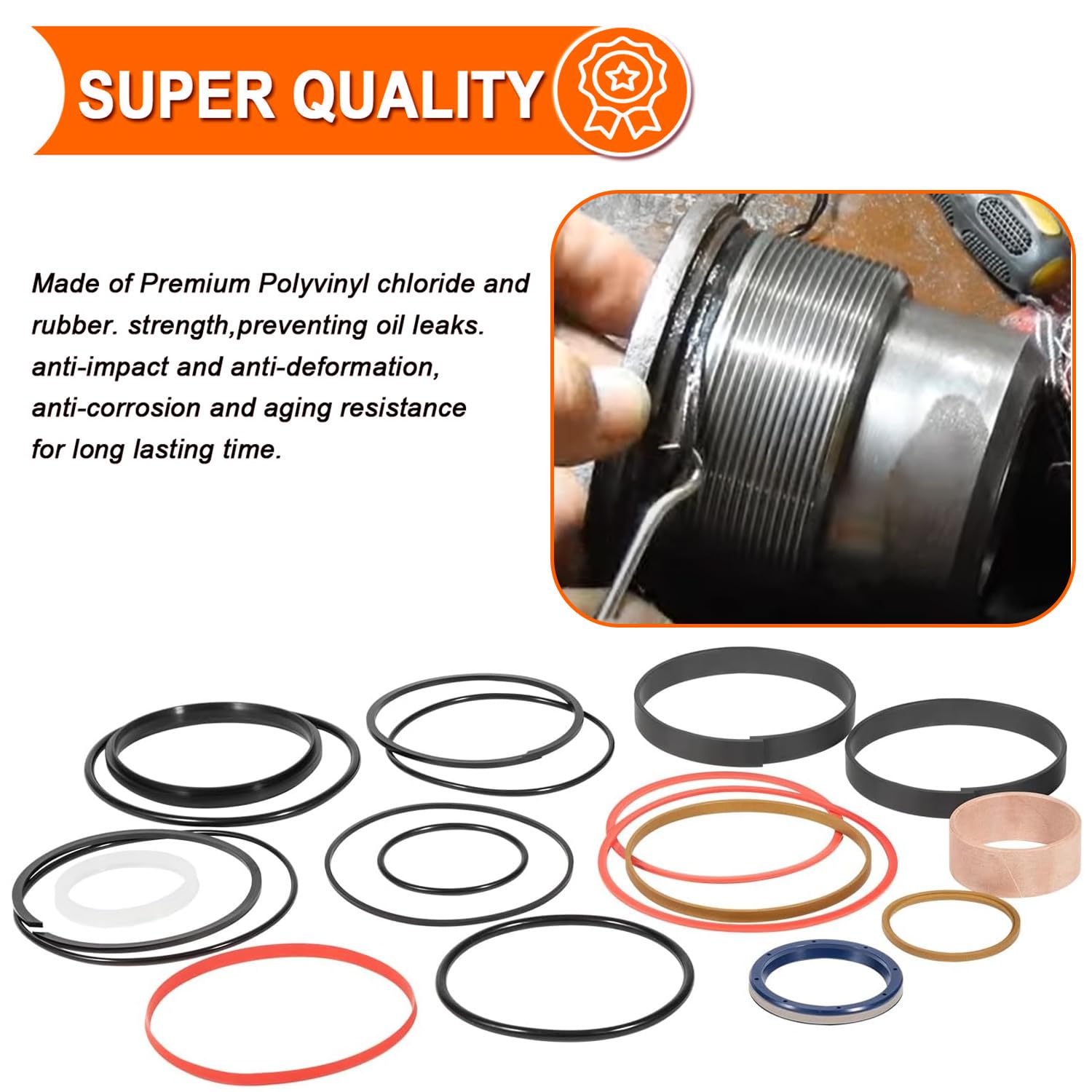 Backhoe Boom Cylinder Hydraulic Seal Replace kit for John Deere 310D 315D 410D (Rod: 56mm BORE: 115mm)