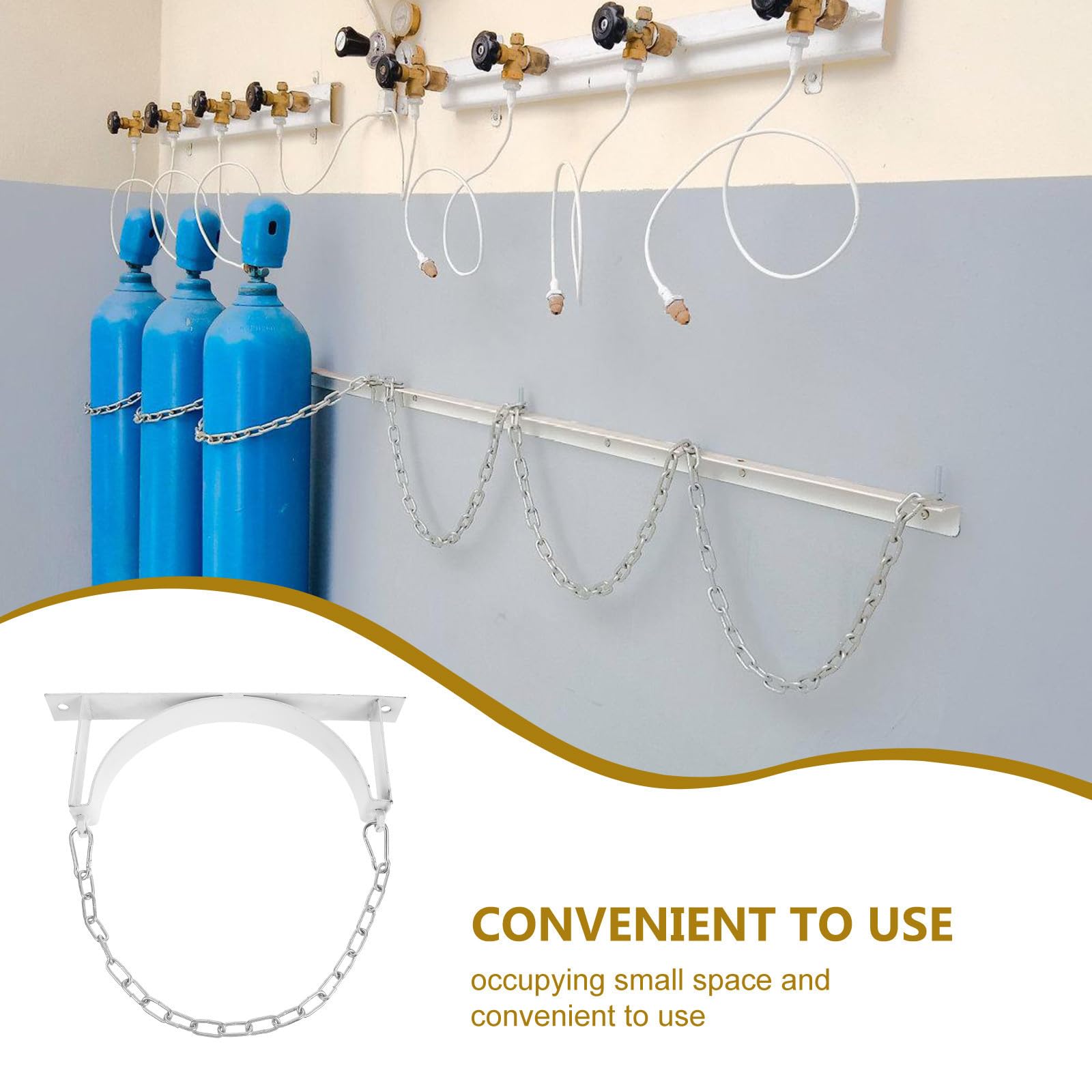 UKCOCO Montaje en pared de soporte para bombonas de gas y tanques de oxígeno, acero resistente, diseño ligero, adecuado para camping y transporte