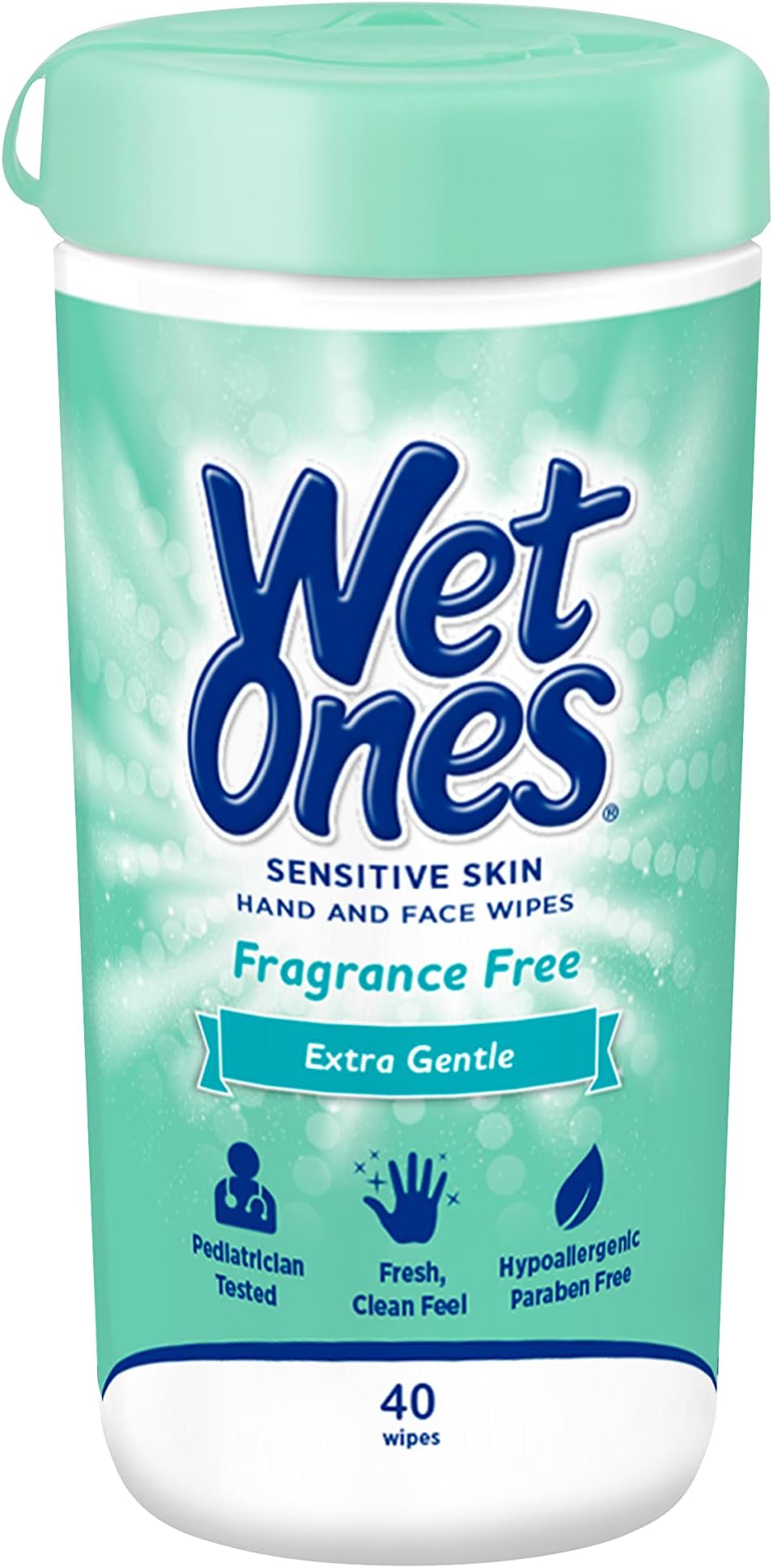 Wet Ones Sensitive Skin Hand Wipes, Extra Gentle, 40 ct