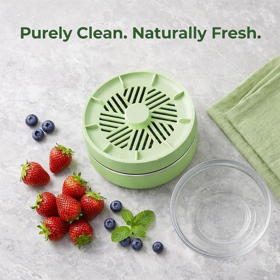 Waterproof Fruit & Vegetable Washing Machine, Produce Cleaner Machine with 4 Smart Modes, Puriproduce Purifier Vegetable Cleaner for Fruits, Meat, Vegetable, Tableware (2PCS-B)