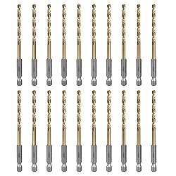 SALI Cobalt Drill Bit Set,20 Pack 11/64 Inch High Speed Steel Hex Shank Jobber Drill Bits, for Hardwood, Aluminum,Metal,Copper,Alloyed Steel