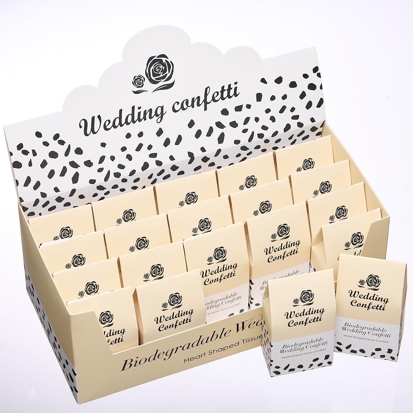 Konfetti-Box mit 20 Geo-Punkten für Hochzeit, Pastell-Punkte, biologisch abbaubar, Papiertisch