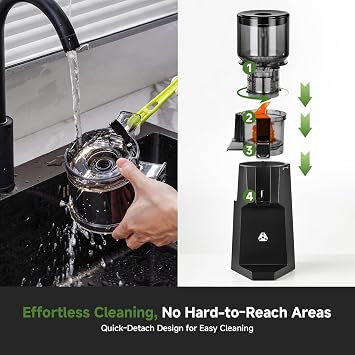 AAOBOSI Juicer Machines, Cold Press Juicer with 5.8 Wide Feed Chute Black