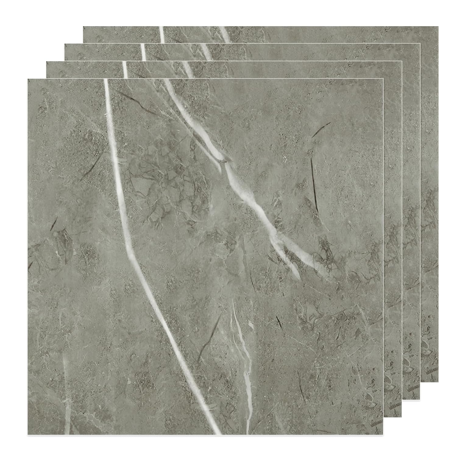 40 Sheet Vinyl Flooring 12x12 Peel and Stick Floor Tile Waterproof Grey Marble Vinyl Floor Tiles Clearance Self Adhesive Floor Tiles Sticky Laminate Flooring for Bathroom Kitchen Basement RV