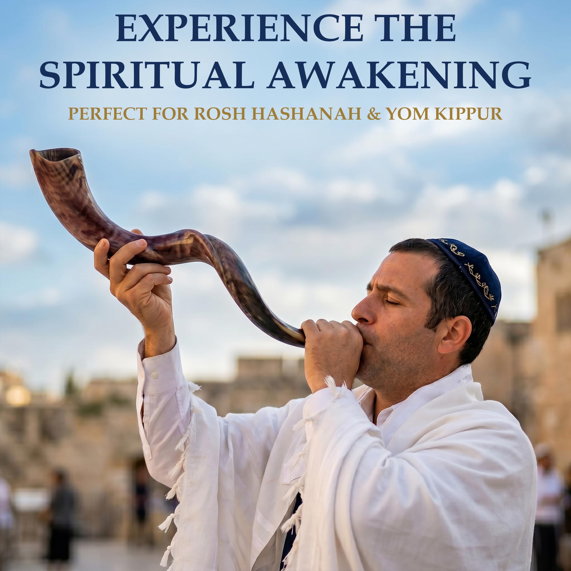 Großer jemenitischer Kudu-Schofar (96,5–101,6 cm) – authentischer koscherer Schofar aus Israel – handgefertigter natürlicher Kudu-Horn-Schofar mit Tragetasche – Shofarot Israel
