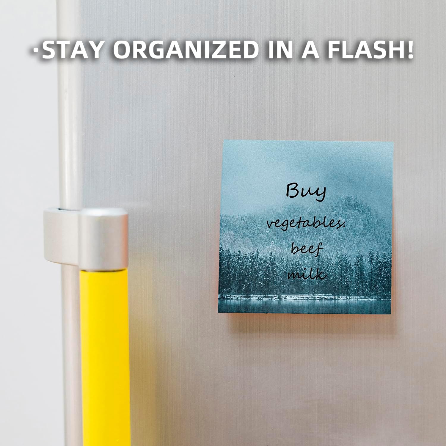 4-Pads 3x3 Sticky Notes, Scenery Memo Pads with High-Adhesive, Forest Self-Stick Notes, Reusable & Tearable for Journal Planners Office School Home, Artistic Stationery Gift - Misty Woods image 4