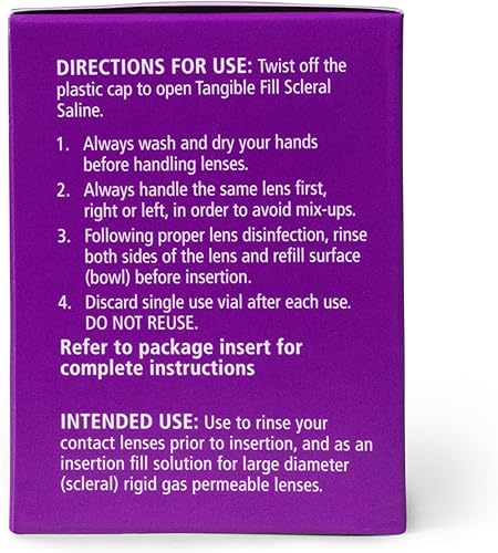 Miniatura 5 de Tangible Fill Solución salina para lentes de contacto esclerales y rígidas permeables a gases, de un solo uso, 0.2 fl oz (paquete de 60)