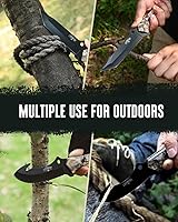 Vista 6 de Mossy Oak Juego de cuchillos de caza de hoja fija, 2 piezas, mango de espiga completa, borde recto y cuchillas de gancho intestinal, cuchillo