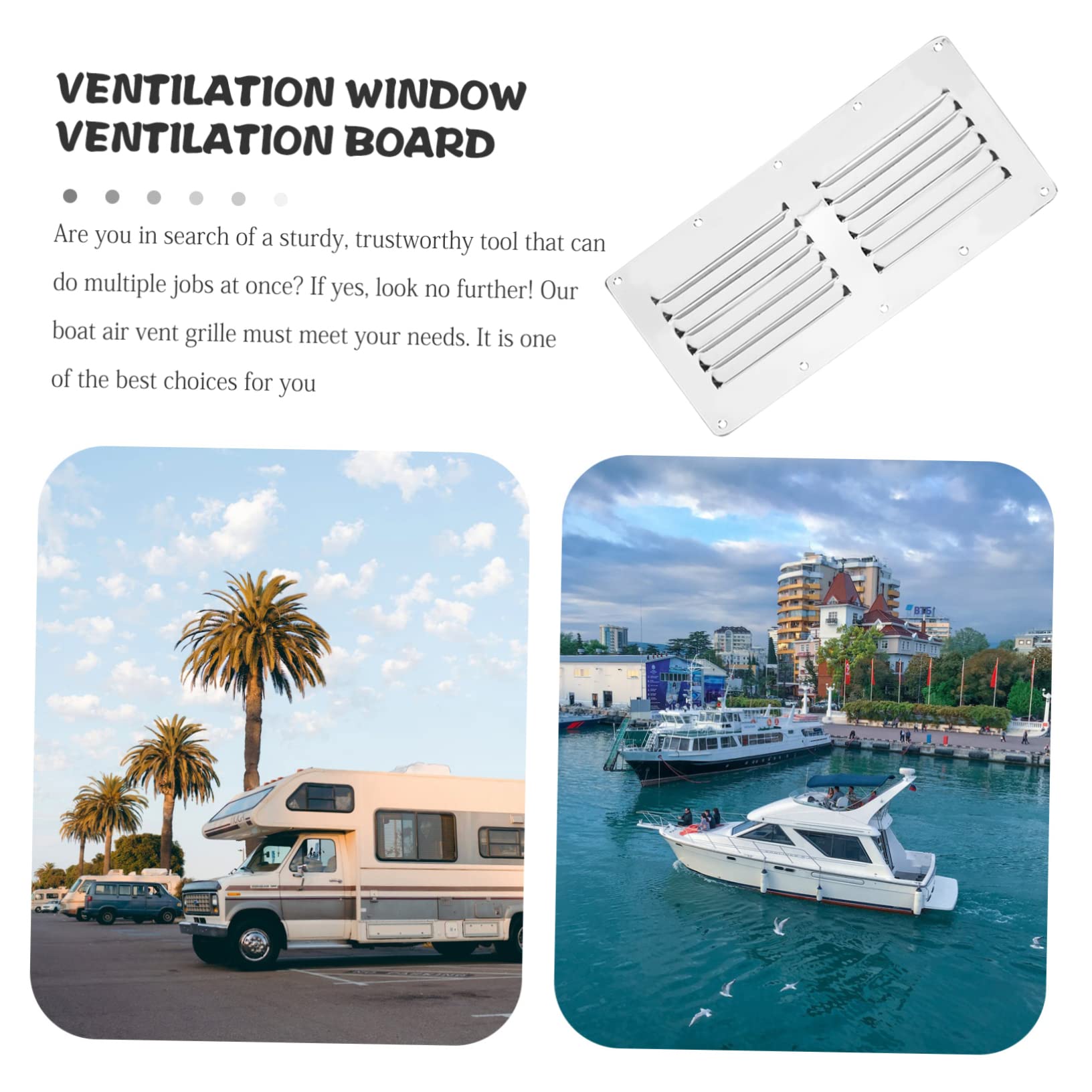 NAMOARLY Stainless Steel Rectangle Boat Vent Grille Air Vent Cover for Marine Yacht Rv Home