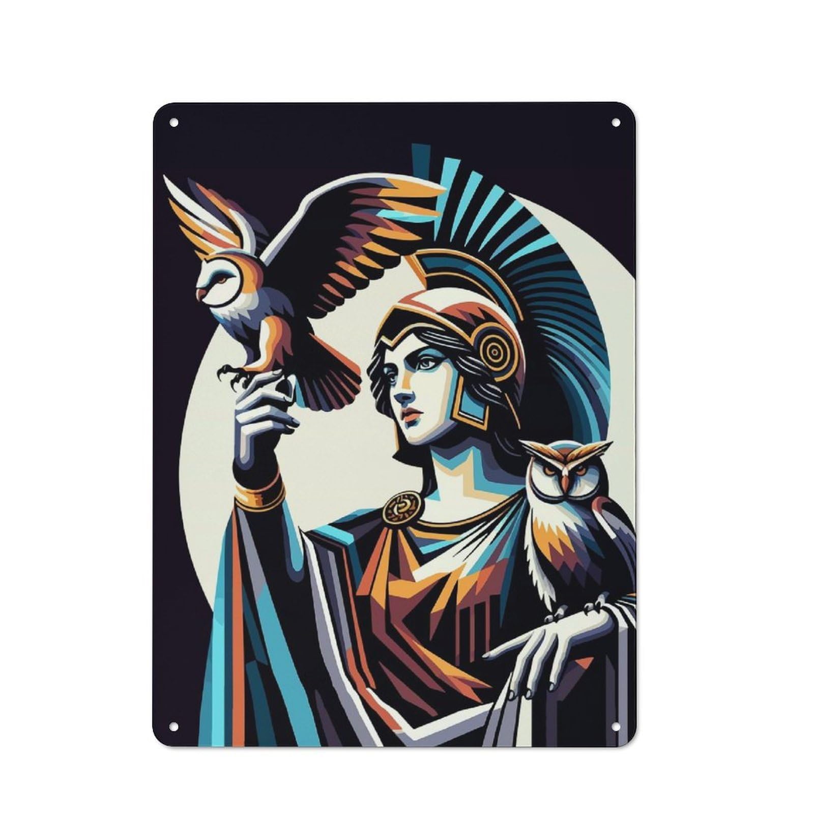 Junmoney Athena Wpap Pop Art Tin Sign 40X30cm With For Living Room Wall, Rustic Decor, Seasonal Metal Wall Decor For Autumn Interiors
