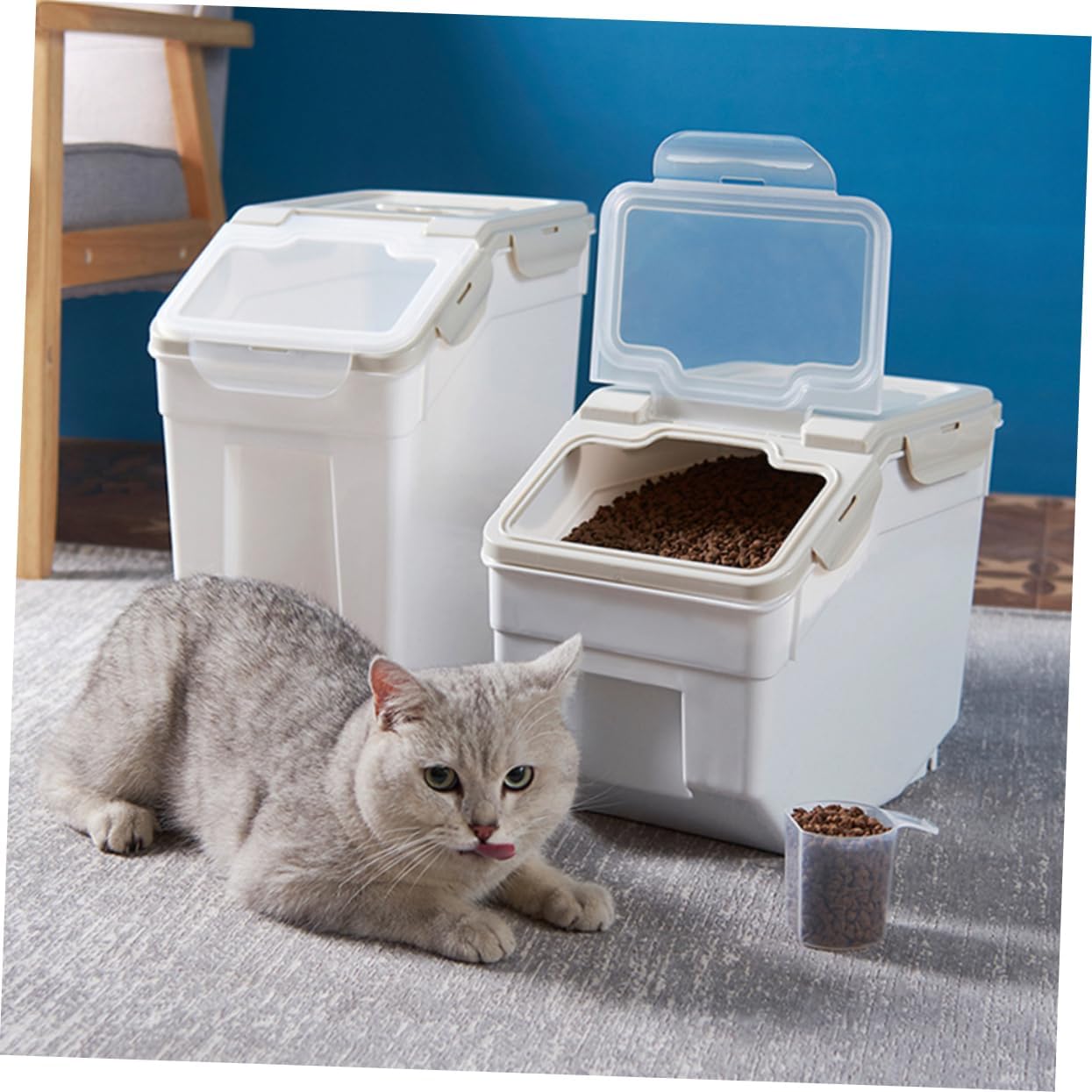 Pet Food Storage Bin Dog Storage Large Sealed Buckle Reinforcement Container