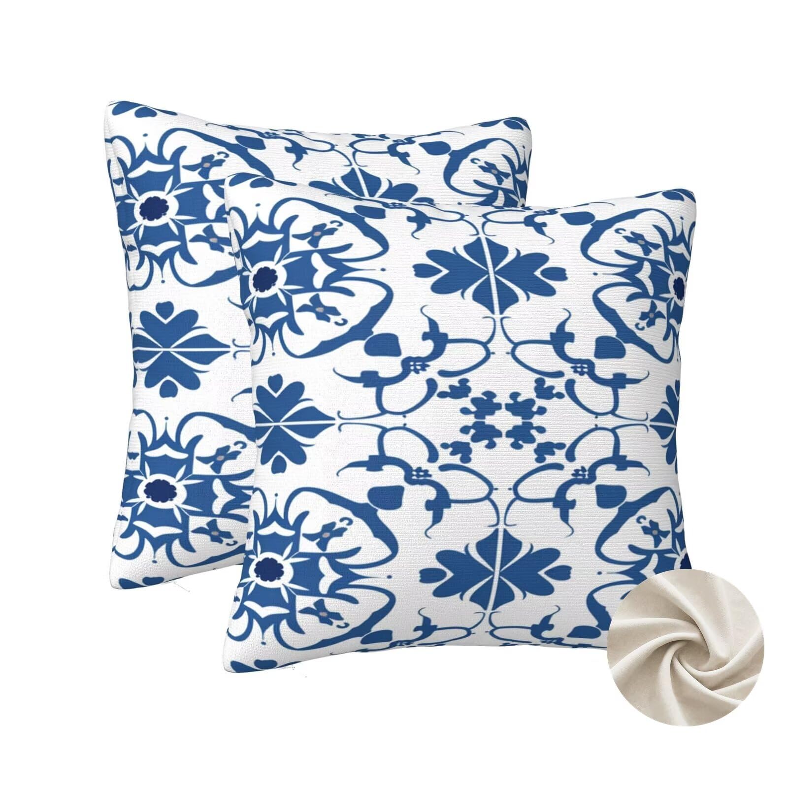 Housses de coussin 60x60 cm lot de 2 à motif fleurs pour décoration du canapé et lit chic