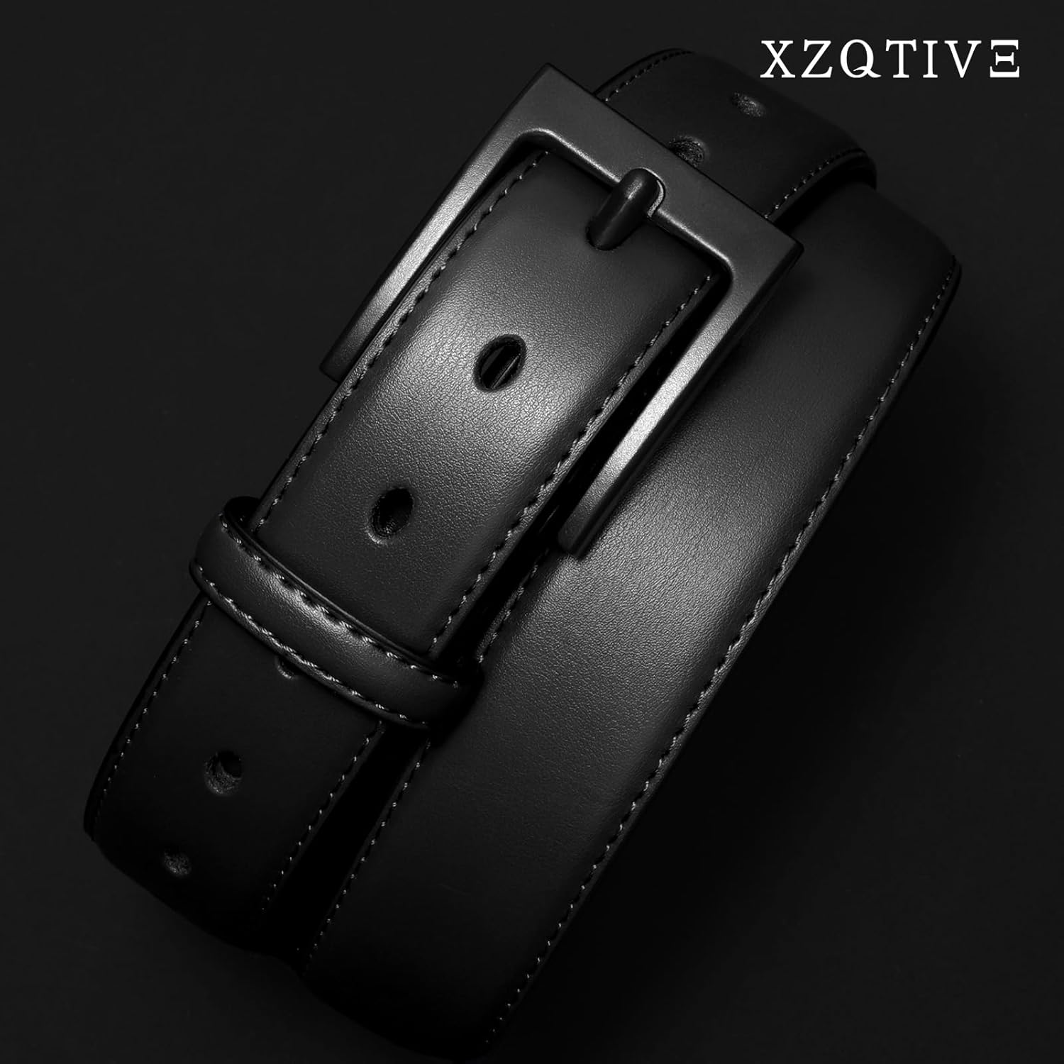 XZQTIVE TSA Belt For Men Metal Free Dress Belts Hypoallergenic Leather Belt With Black Buckle Nickle Free - Image 3