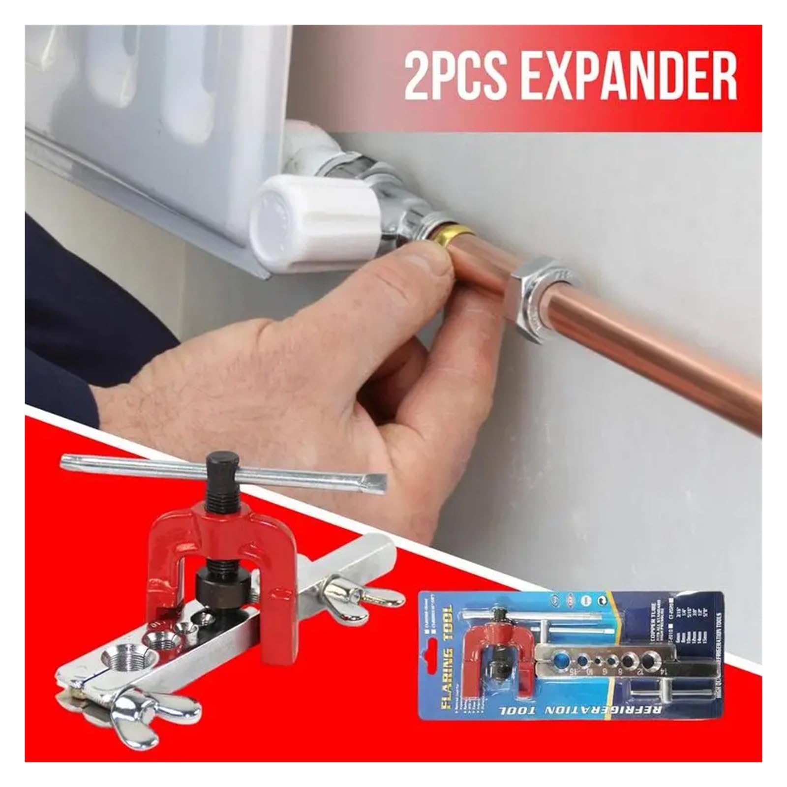 Zaciskarka hydrauliczna Rozpieracz Do Rur, Zestaw Narzędzi Rurek Rozprężne Części Ustne Rury Urządzenia Rozszerzania Miedzianego Rozpieracza za konserwację rurociągów(2010 imperial)