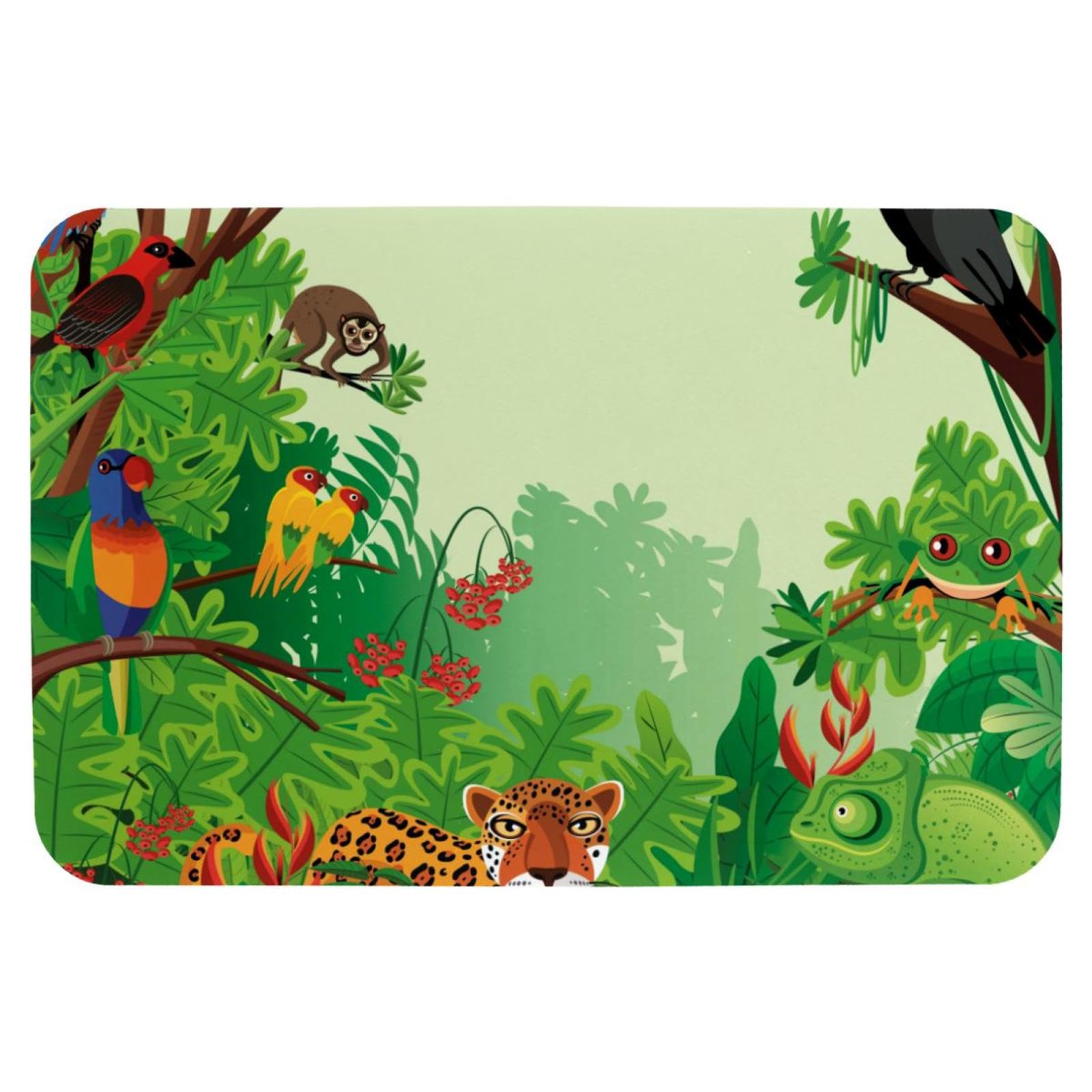 Tapis de bain léopard absorbant 50x80cm fin lavable pour douche et porte intérieure