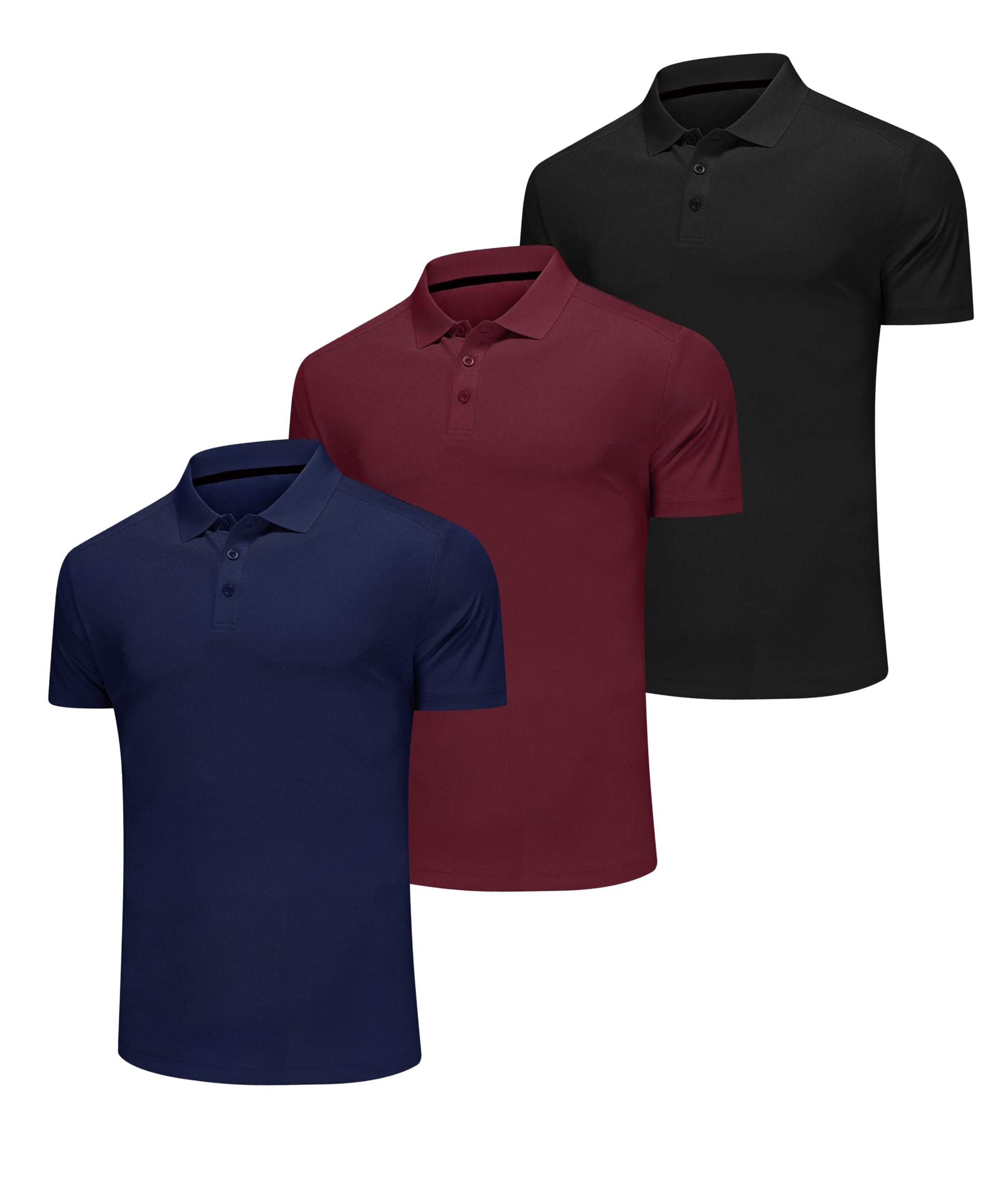 Djtnzdm Polo Hombre Manga Corta Transpirable y Secado Rápido Golf Tenis Padel Polo Gym Deportes Ropa Camiseta de Ropa Deportiva (Pack de 3/5)