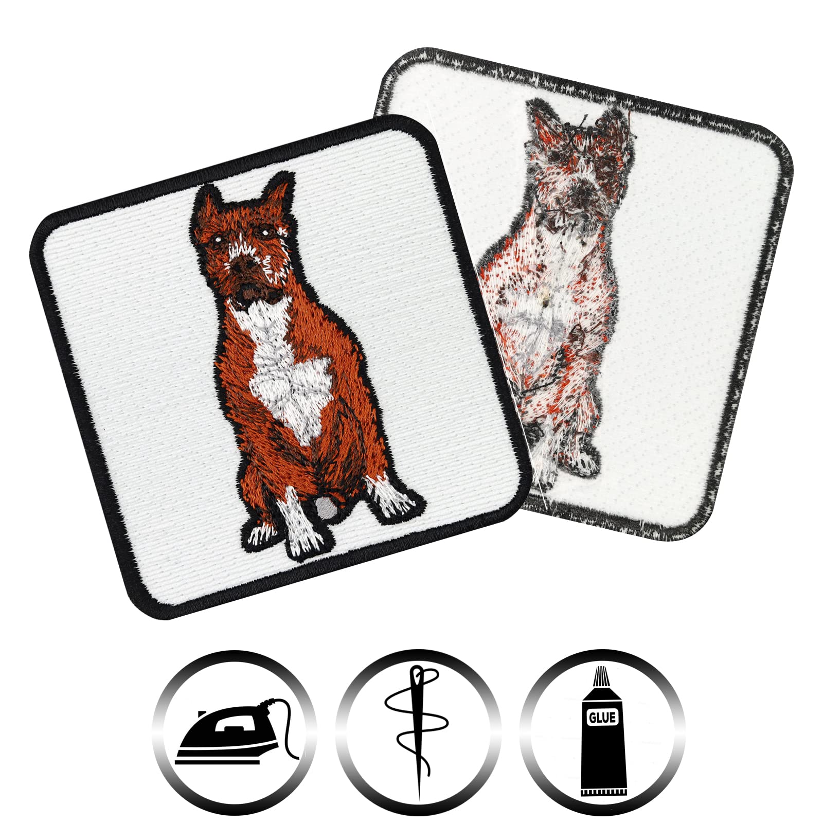 Toppa Ricamata Ferro O Cucitura: Bulldog Americano - Applicazione - Foto 4