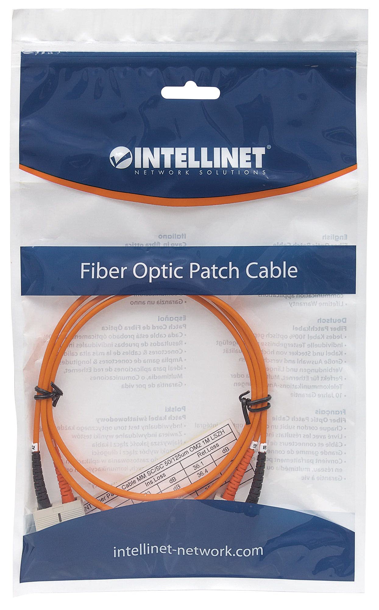 Intellinet 470049 câble de fibre optique 10 m SC OM2 Orange