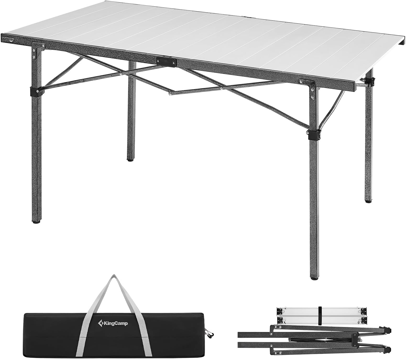 KingCamp Aluminum Folding Camping Table Silver