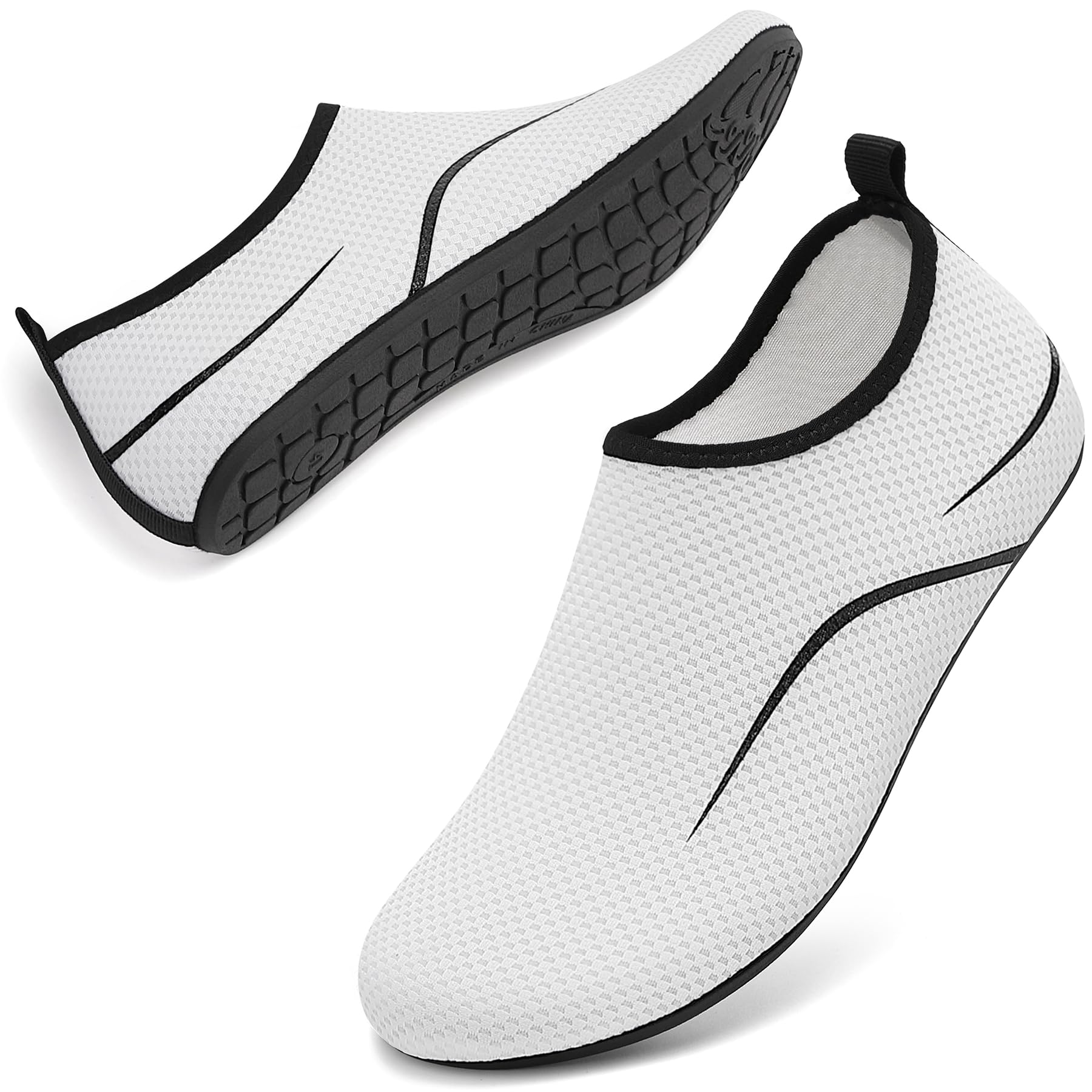 RUOMU Unisex Badeschuhe Wasserschuhe Schnell Trocknend Schwimmschuhe rutschfeste Wassersportschuhe Leicht Strandschuhe, Gr.34-47