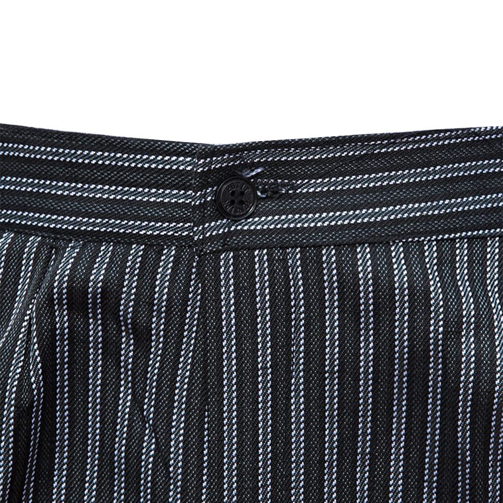 QOKLIYUI Pantalones de chef Hombres Casual Baggy Cook Pant Uniforme de camarero Ropa de cocina de algodón resistente al desgaste M Black White Stripes, Zebrastreifen, XL