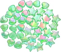 Vista 14 de Tupalizy 100 cuentas de acrílico de 0.354 in con forma de corazón y cuentas de estrella de 0.394 pulgadas para hacer joyas, pulseras, collares