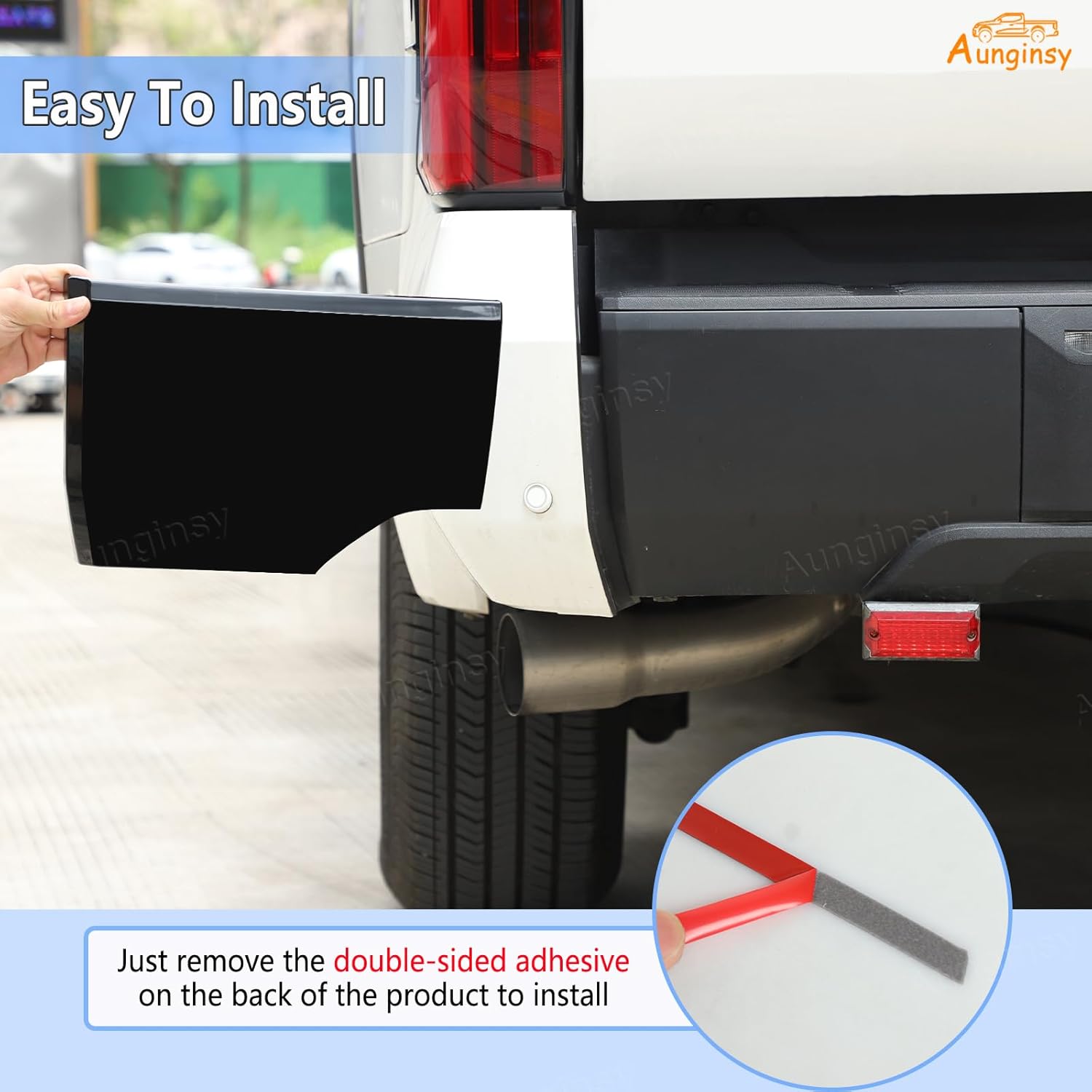 Car Rear Bumper Protector Guard Cover Compatible with Toyota Tundra 2022-2026, Pickup Rear Side Bumper Corner Guard Edge Protection Anti-Collision Corners Patch Trim Covers ABS Exterior Accessories