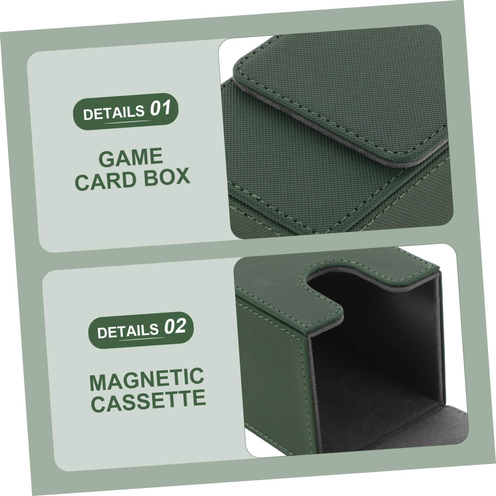 SUPVOX 2 Pz Scatola Porta Carte Porta Carte Da Gioco Mazzi Card Pu Organizer Caso Dell'unità Di Elaborazione Per La Casa Custodia Organizer Per Mazzi Green Flanella Resistente All'usura