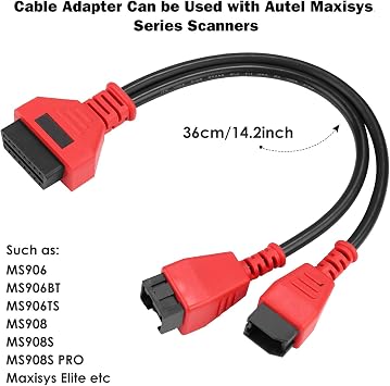 Cable Adaptor for Chrysler 12+8 Programming Cable Connector for Autel DS808 Maxisys Main Test Cable for Autel DS808 Maxisys MS905 MS906 MS906BT MS906S MS908 MS908S Pro