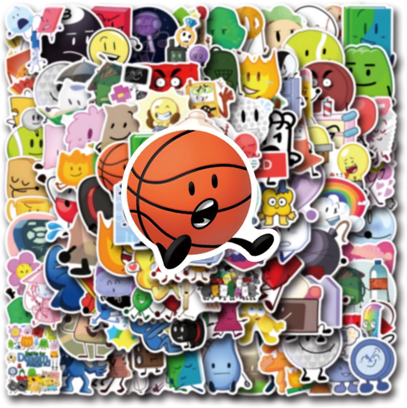 BFDI - 110 adesivi Battle for Dream Island, in vinile, impermeabili, per skateboard, auto, laptop, chitarra, ragazzi e bambini