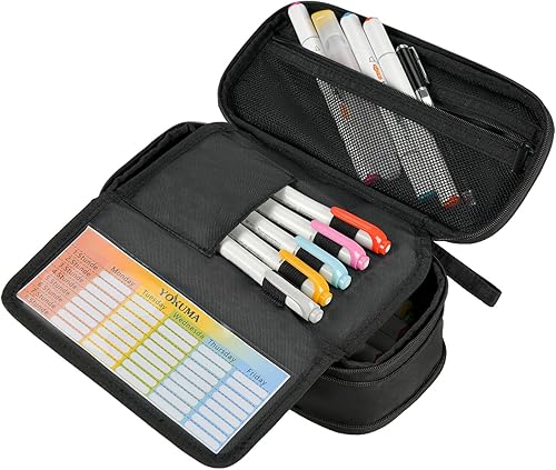 Miniatura 7 de YOKUMA Estuche para lápices para niños, caja de gran capacidad, suministros estéticos para la escuela universitaria para estudiantes, adolescentes,