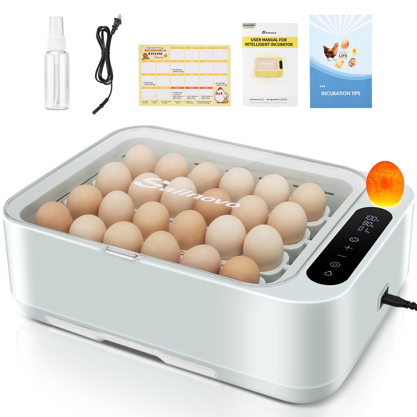Buy Sailnovo Egg Incubator, 24 Incubators for Hatching Eggs with