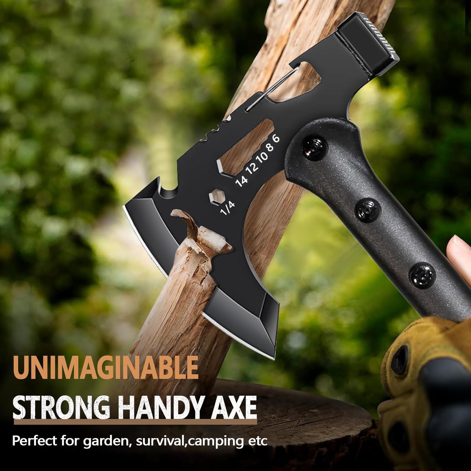 Camping Axes, Wood Separator, Multipurpose Tomahawk Tactical Hatchet with Sheath - Survival Hiking Camping, Carbon Steel Blade, 2 Pack