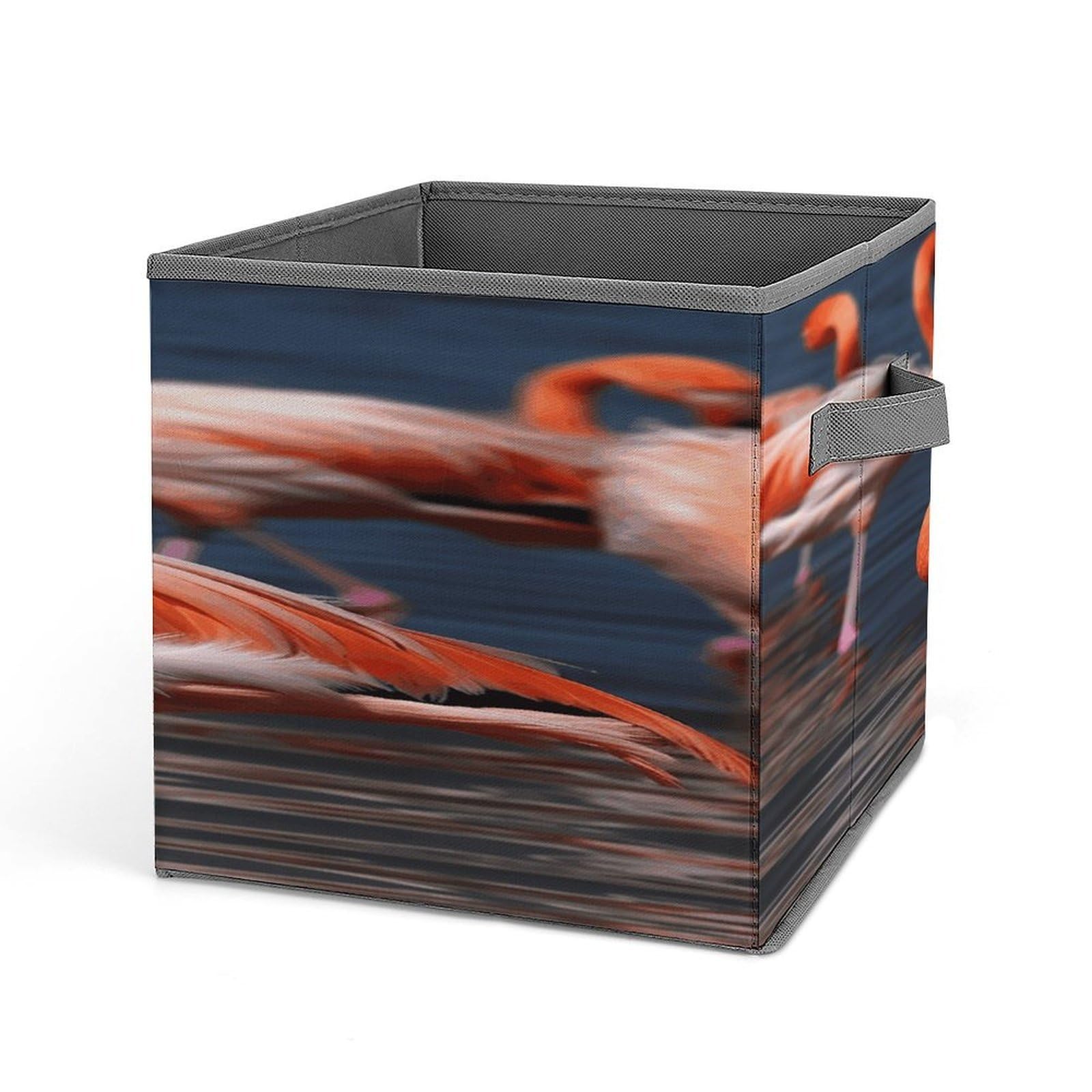 Fodpand Style Flamingo3 Storage Cubes Foldable Decorative Fabric, Storage Bins Baskets With Handles, Closet Organizers And Storage For Home, Office,Closet, Clothes