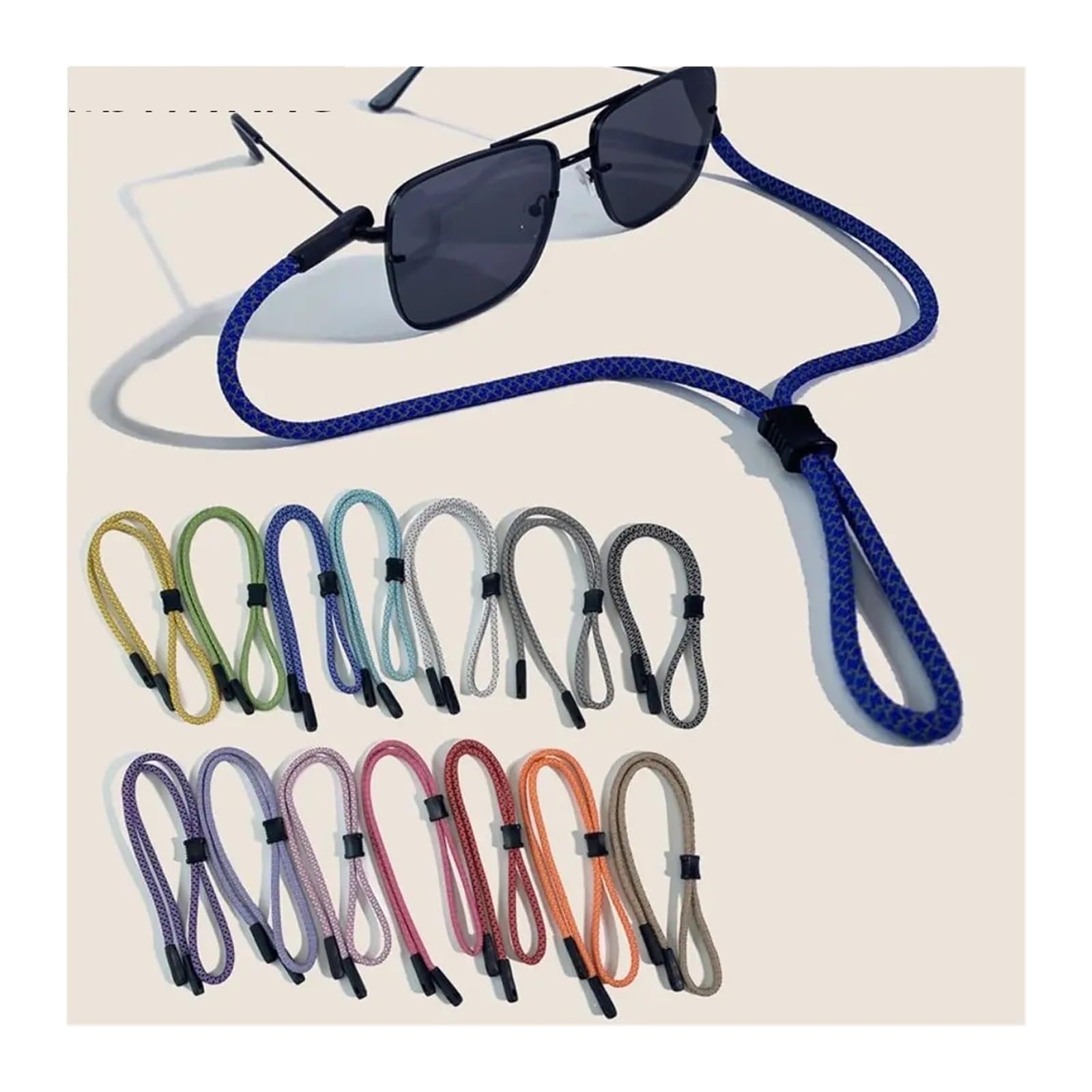 10pcs Non-Slip Sunglasses Rope Per Occhiali | Reflective Lanyard Strap Eyewear Cord Holder with Adjustable Buckles Glasses Neck Cord