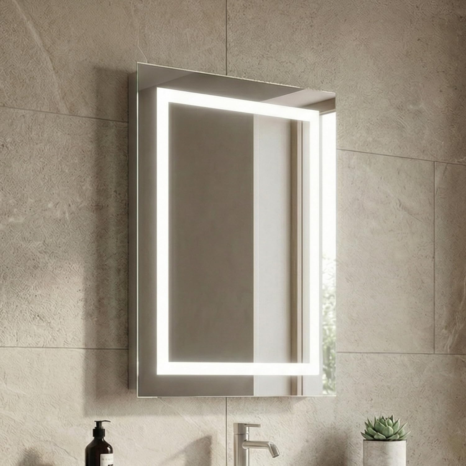 Artis® 500 x 700mm Bathroom Mirror with LED Lights Wall Mounted Demister Shaver Socket Illuminated Mirrors for Bathrooms, Mains Powered, Motion Sensor