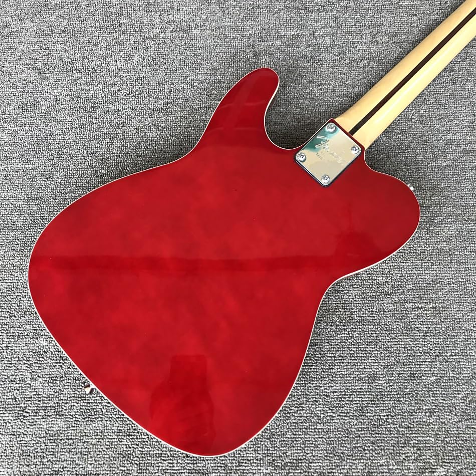 Chitarra elettrica TELE rossa personalizzata con tastiera in palissandro e vibrato cromato - Guitarra Electrica professionale