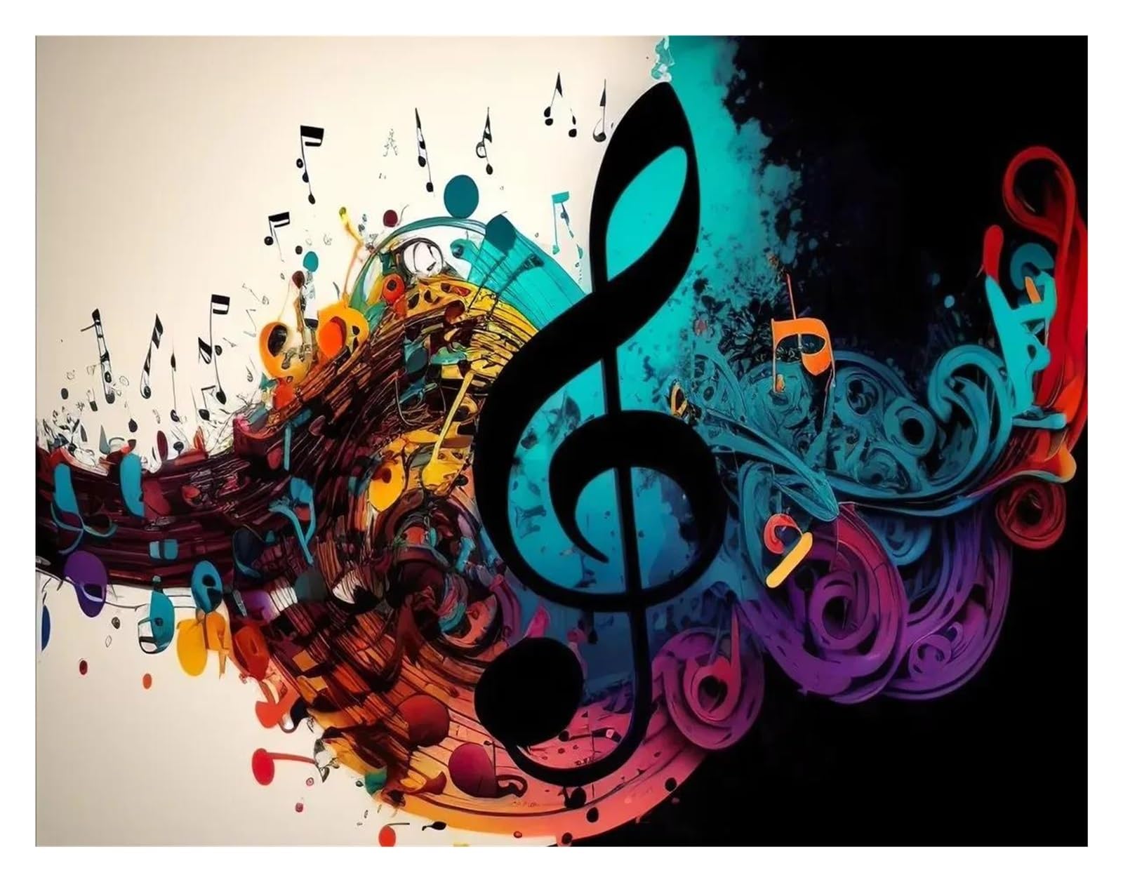Tableau déco nature et musique : affiche disque d'or coloré pour salon moderne