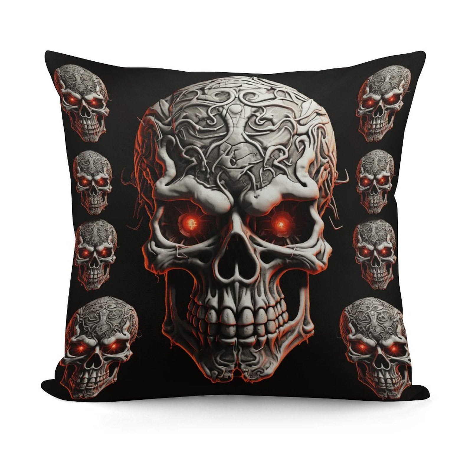 VstaDank Evil Skull Throw Pillow Cover Soft Square Cushion Cover Art Artwork Pillow Covers Mordern Couch Pillow Covers Decorative Cushion Case for Chair Couch Bedroom Living Room