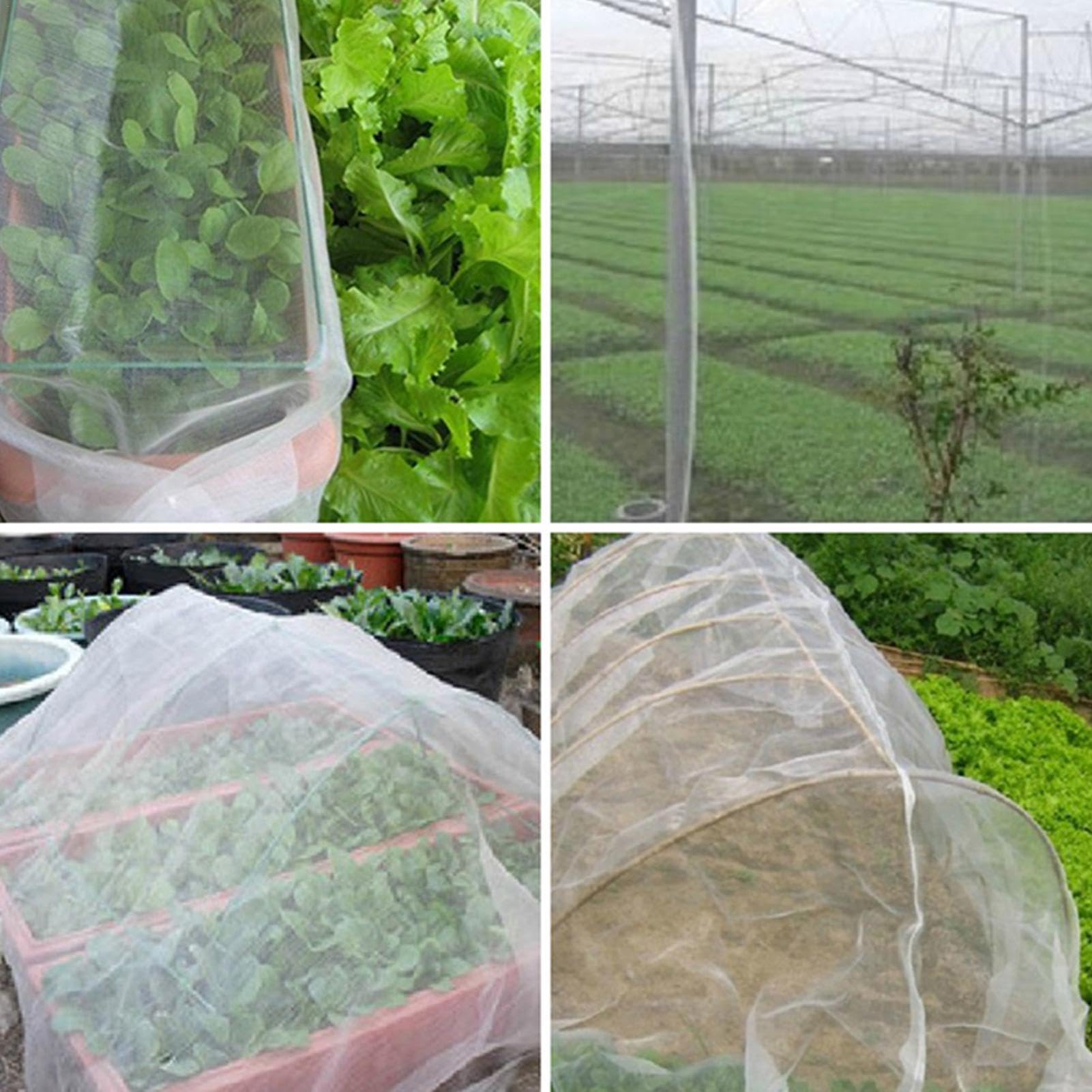 Tuin Anti Vogelbeschermingsnet Commercieel Vogelgaas voor Planten/Fruitbomen/Aardbei Zware Kunststof Hekwerk Dierenbarrière Wit(3x15m/9.84x49.2ft