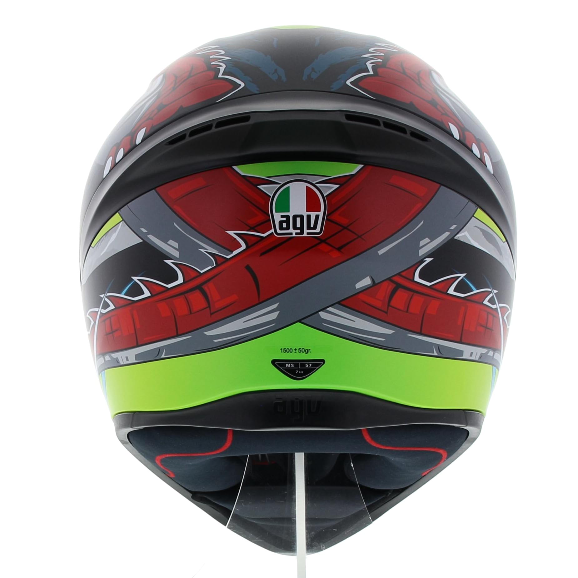 CASCO K1 S AGV E2206 DUNDEE MATT LIME/RED XL Sport e tempo libero