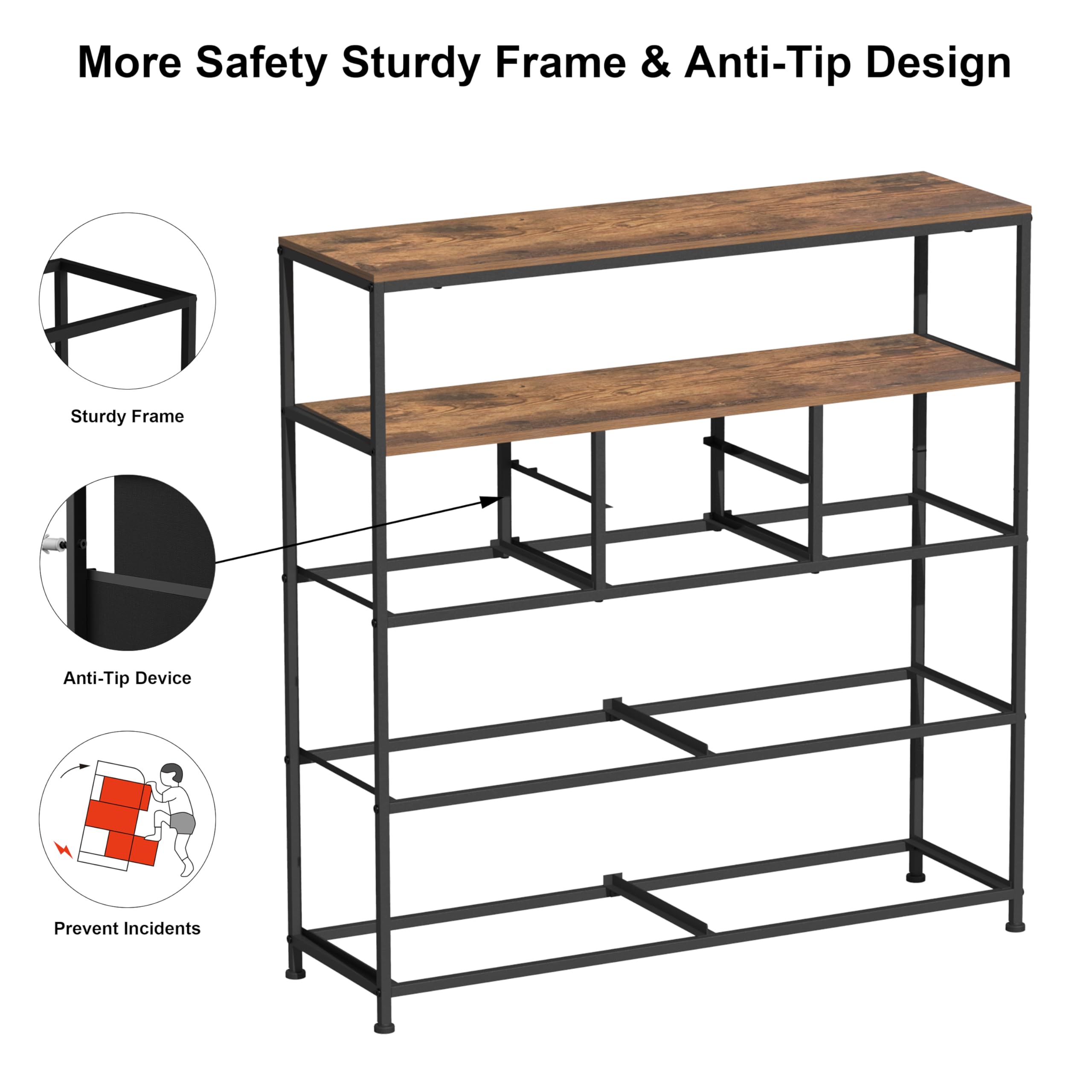 VEDECASA Cómoda con 8 cajones de tela, tocador bohemio, soporte para TV para dormitorio, aparador con parte superior de madera, cajones de tela, estructura metálica, para salón, dormitorio, pasillo