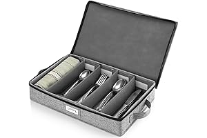 Silverware Case Storage: Adjustable Compartment Utensil Chest