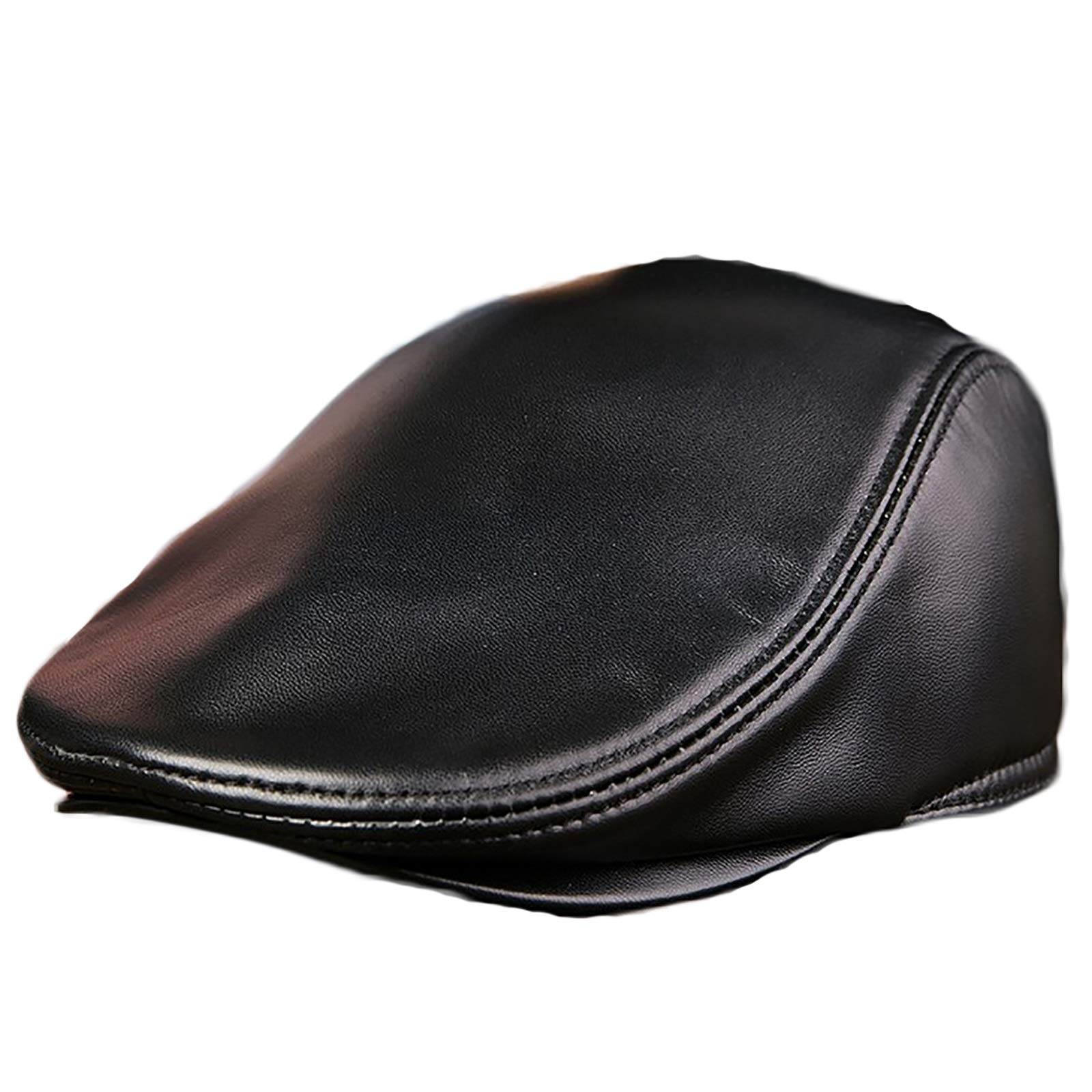 G&F Uomini Pelle Ivy cap Pelle Pecora Strillone Berretto Vintage Gatsby Cappello Golf 55-60 Cm