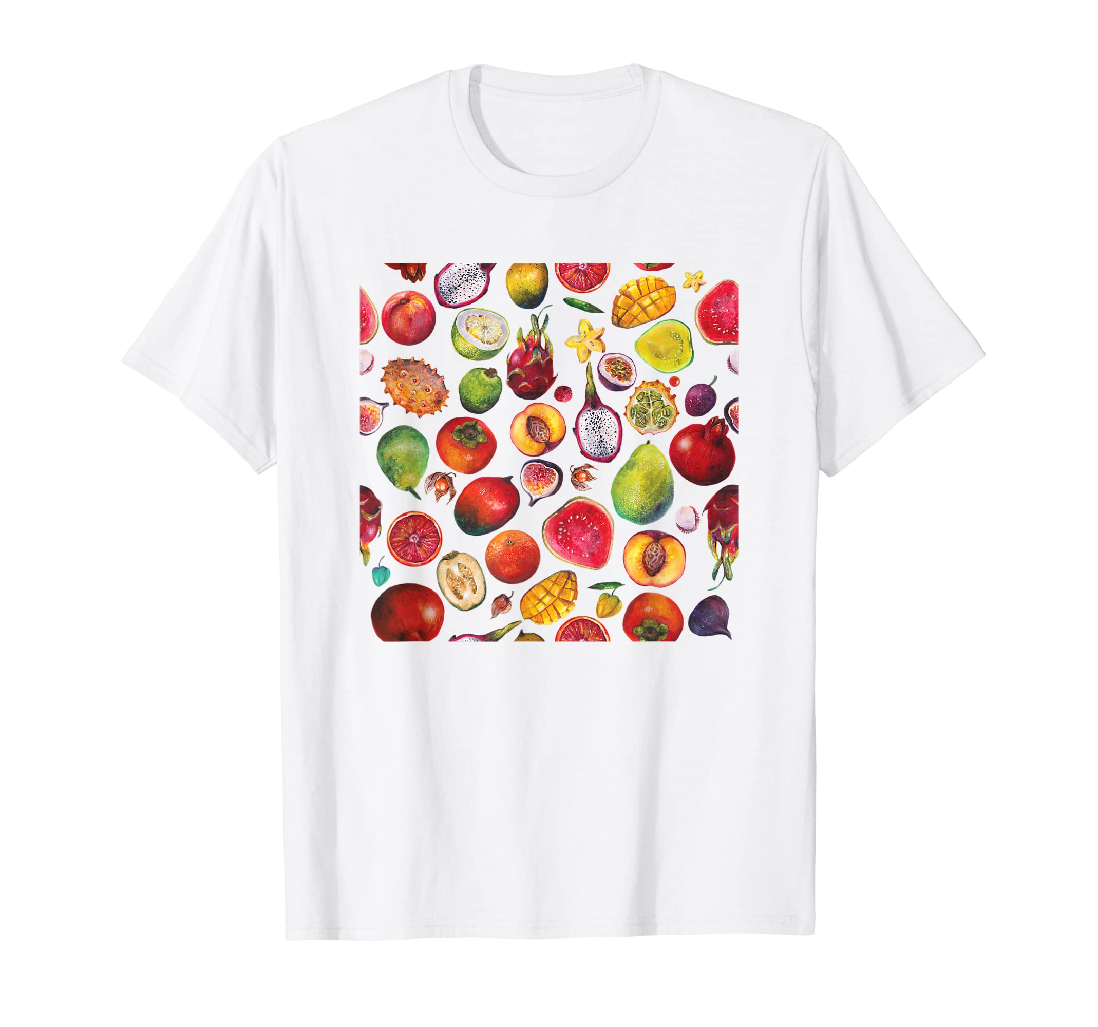 Aloha Hawaii Hawaiian Island Vacation Beach LoverTropical Fruit Mango Guava Peach Pitaya Hawaiian Fruits Tee T-Shirt