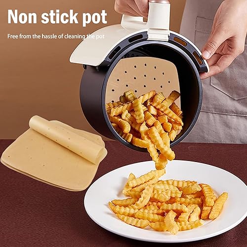 Miniatura 8 de Forros de papel pergamino para freidora de aire (7.5 x 7.5 pulgadas), 100 piezas compatibles con XL Philips, NuWave Brio, Chefman, OMORC, Cuisinart,