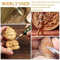 Vista 2 de Brocas de tallado de madera para herramienta giratoria Dremel, 5 piezas de accesorios de taladro de grabado, herramienta de tallado de madera